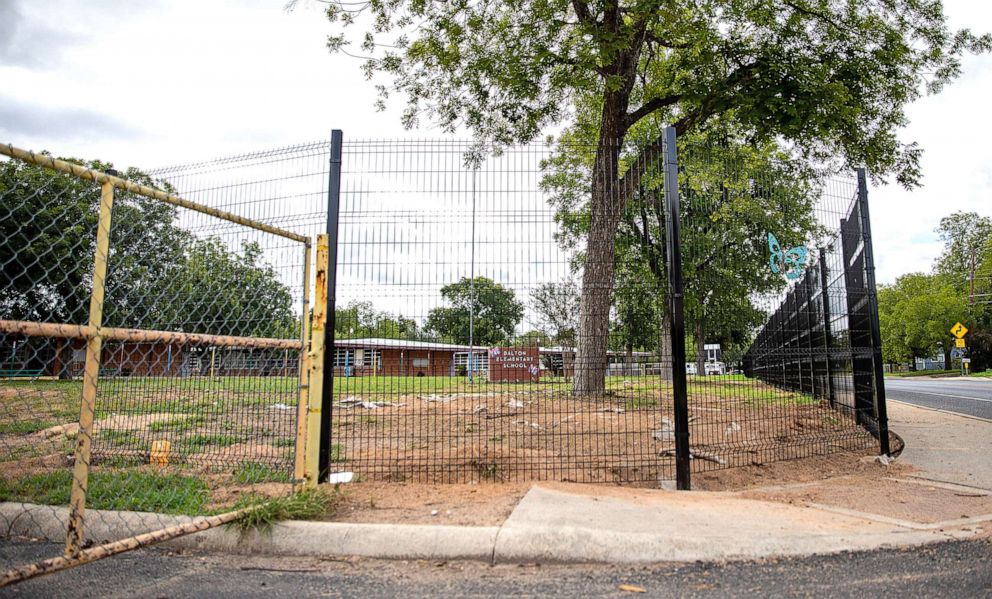 PHOTO: Dalton Elementary School seen through fencing in Uvalde, Texas, on Aug. 21, 2022.