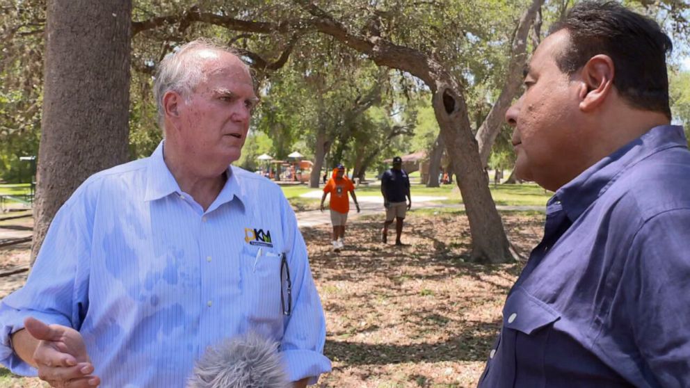 PHOTO: The Houston Astros visited Uvalde six weeks after the horrific mass shooting at Robb Elementary School, bringing gifts and honoring the community members. ABC News' John Quinones speaks with Uvalde mayor Don McLaughlin.