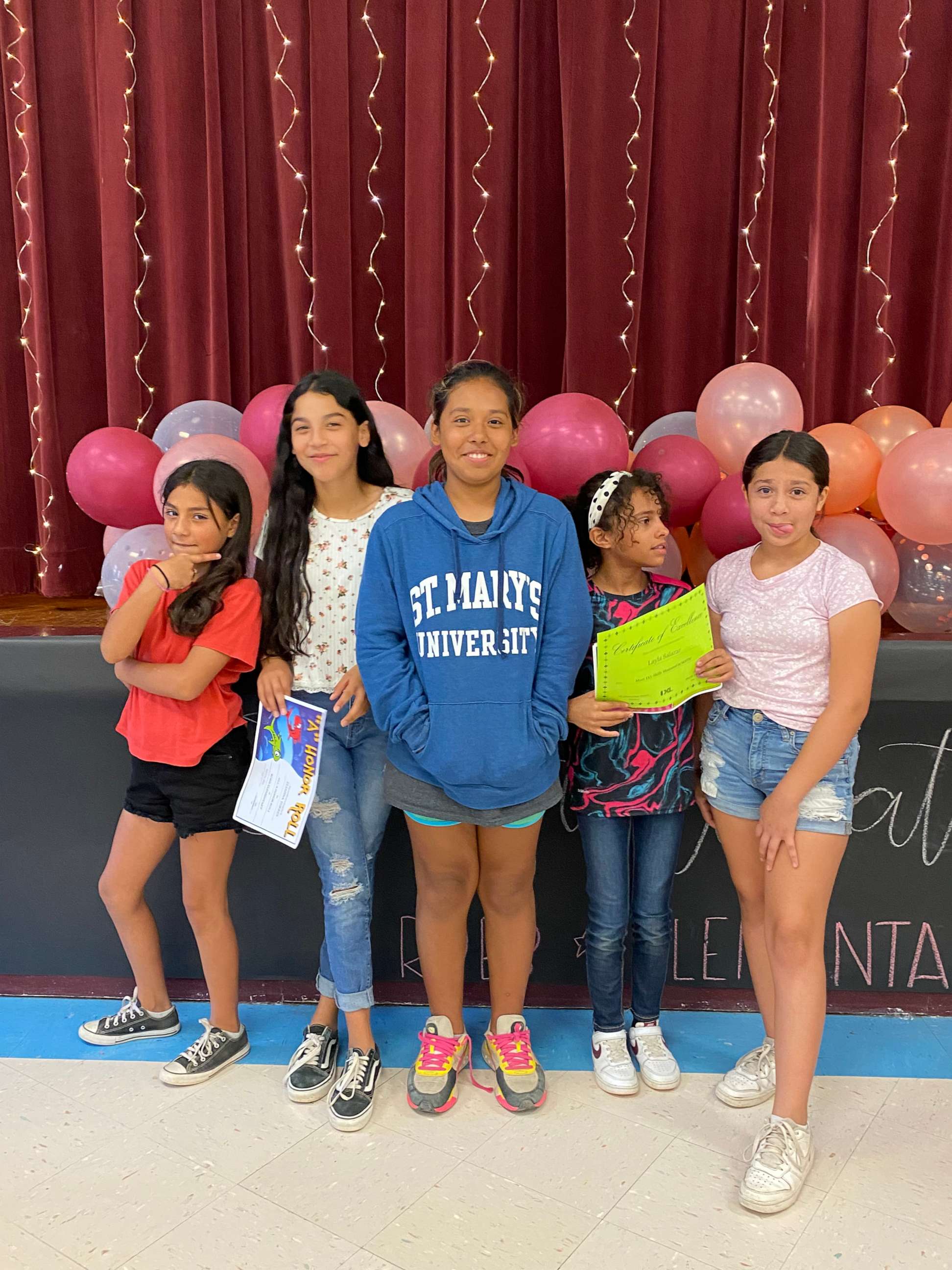 PHOTO: From left to right: Jackie Cazares, Eliahna Torres, Lexi Rubio, Layla Salazar and Navaeh Bravo.
