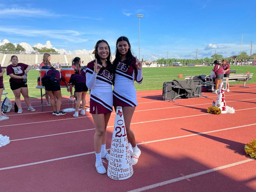 PHOTO: Uvalde High School cheerleaders ahead of the football home opener, on Sept. 2, 2022.