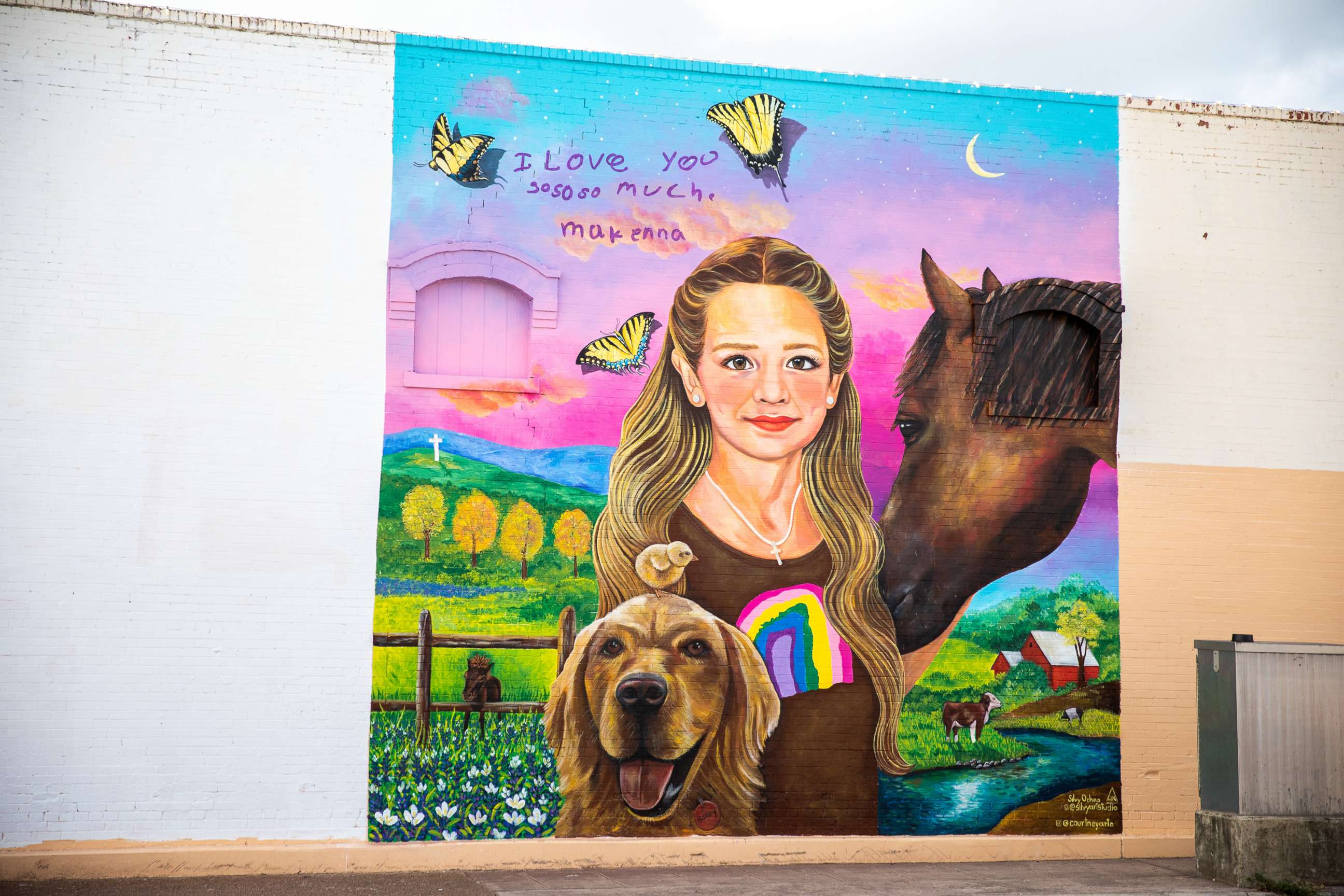 PHOTO: A mural in honor of Makenna Lee Elrod painted on a wall of a building in downtown Uvalde, Texas, Aug. 21, 2022.