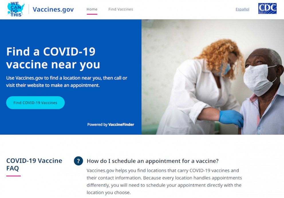 PHOTO: VaccineFinder.org has transitioned to become vaccines.gov, an HHS- and CDC-supported site, to help Americans in every corner of the country schedule a vaccine.
