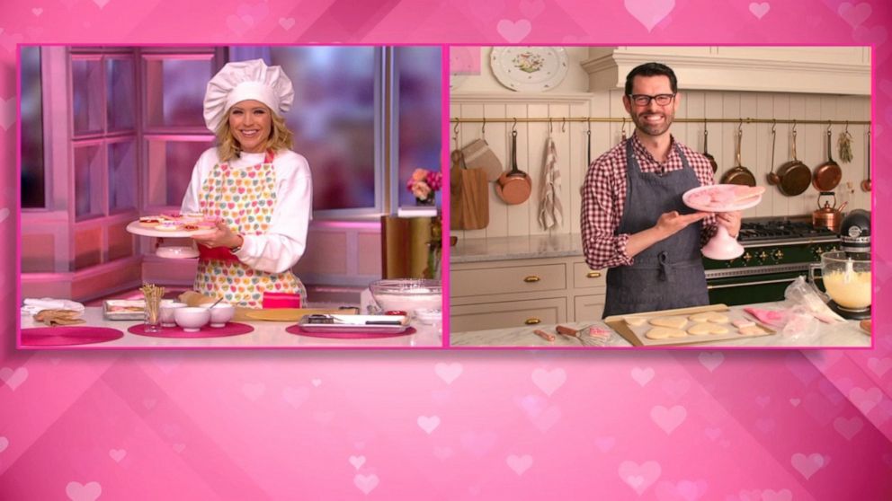PHOTO: Preppy Kitchen's John Kanell teaches "The View" co-host Sara Haines how to make heart-shaped sugar cookies for Valentine's Day.