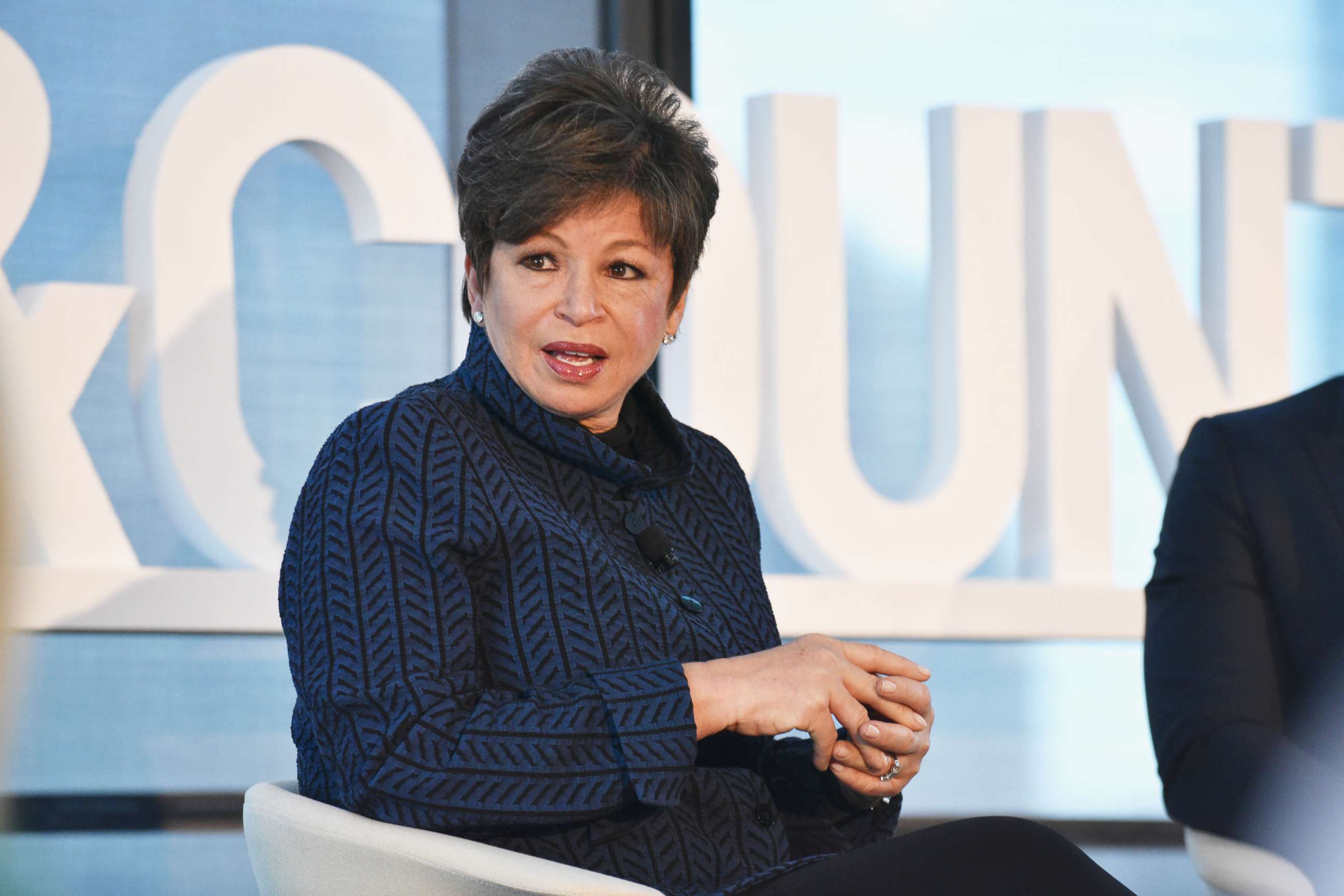 PHOTO: Valerie Jarrett speaks at an event at Hearst Tower on May 9, 2017 in New York.