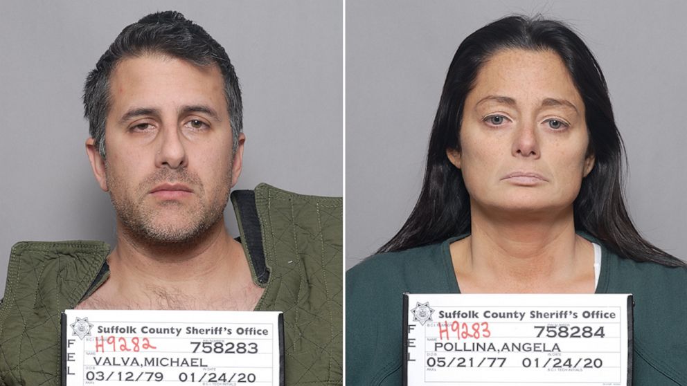 Suffolk County police arrested 40-year-old Michael Valva and his 42-year-old fiancee, Angela Pollina, on Friday for the second-degree murder of Thomas Valva.