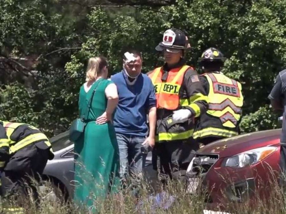 PHOTO: Two people were killed and another nine injured when a van flipped and ejected all 11 people in Attleboro, Mass., on Saturday, June 8, 2019.