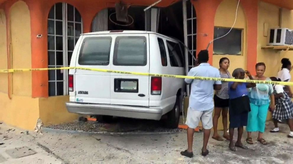 PHOTO: An image made from video shows the scene where a van crashed into a restaurant in North Miami, Fla., May 23, 2018.