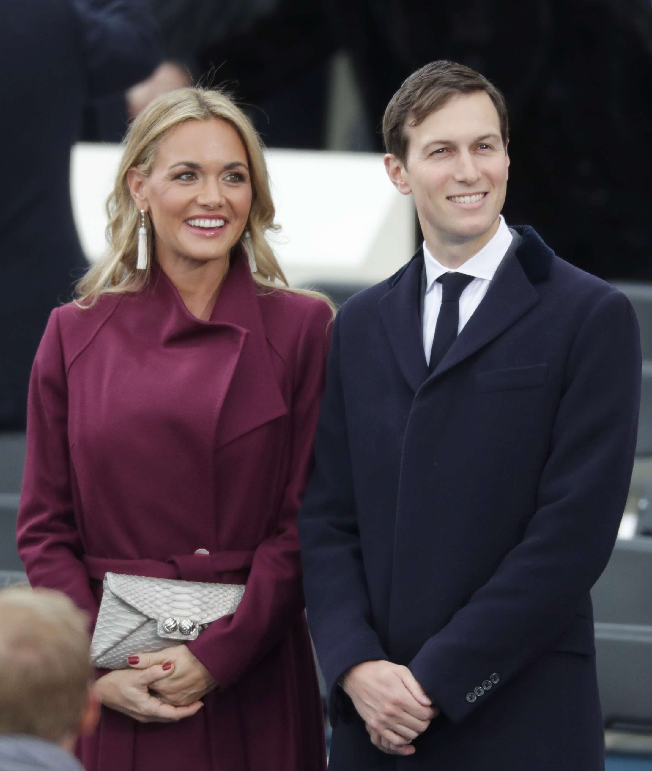 PHOTO: Jared Kushner arrives with Vanessa Trump on the West Front of the Capitol for the presidential inauguration on Jan. 20, 2017 in Washington.