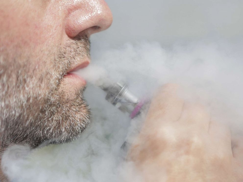 PHOTO: A man smokes an e-cigarette in this undated file image.