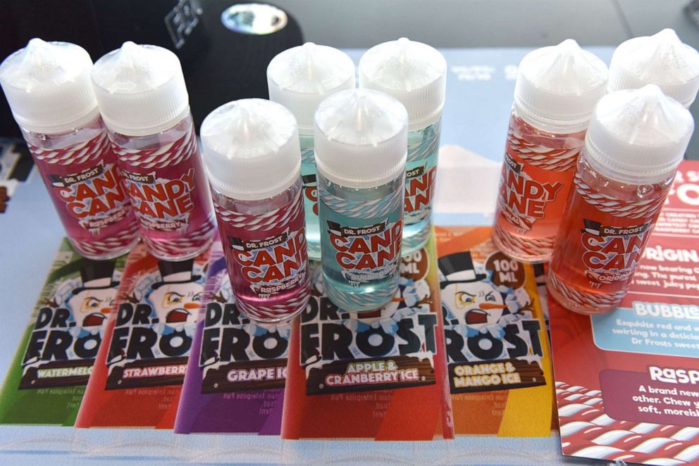 PHOTO: A general view of Dr.Frost Candy flavoured E-Liquid during Vape Jam 2019 on April 12, 2019 in London.