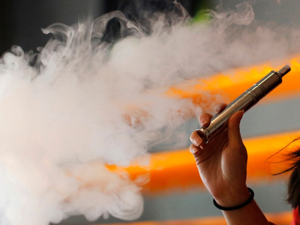 PHOTO: A woman uses an electronic cigarette at The Vapor Spot vapor bar in Los Angeles, March 4, 2014.