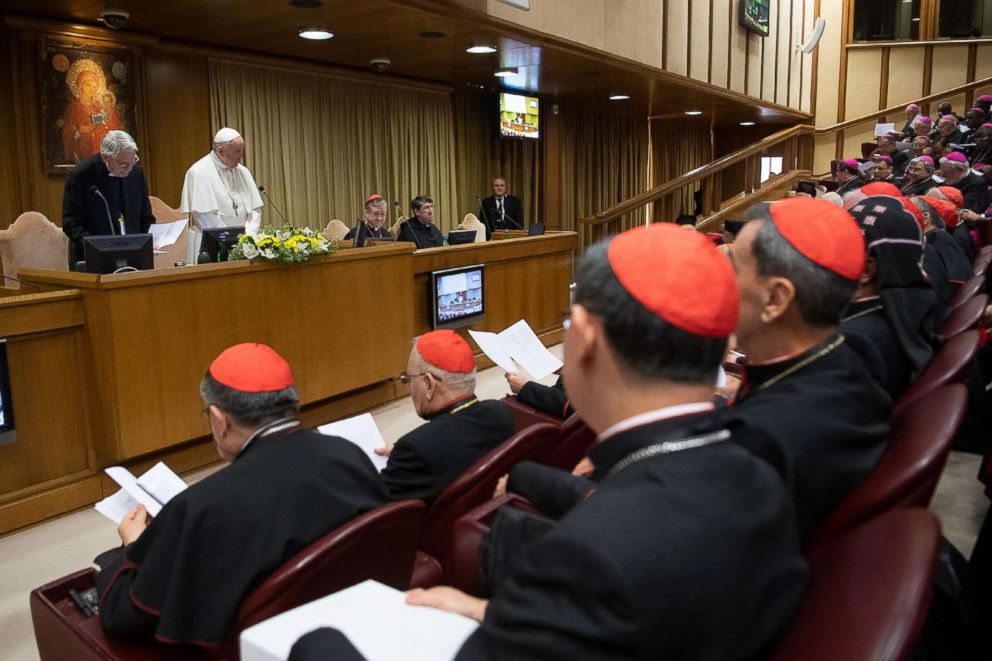 PHOTO: Pope Francis attends the opening of a global child protection summit for reflections on the sex abuse crisis within the Catholic Church, Feb. 21, 2019, at the Vatican. 