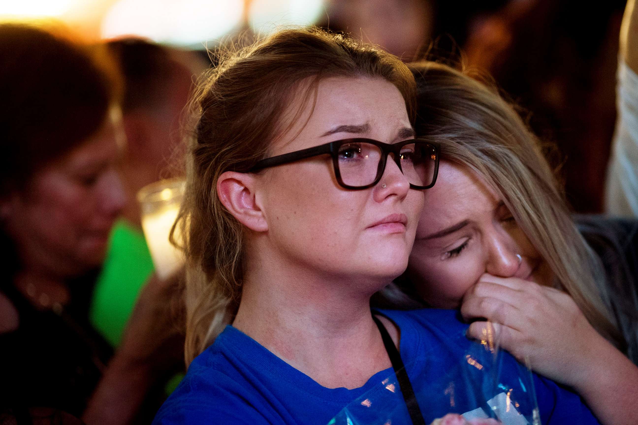 PHOTO: Mourners attend a vigil to mark one week since the mass shooting at the Route 91 Harvest country music festival, on the corner of Sahara Avenue and Las Vegas Boulevard at the north end of the Las Vegas Strip, Oct. 8, 2017, in Las Vegas. 