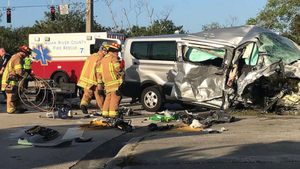 PHOTO: Vero Beach police and Indian River County Fire Rescue responded to a crash at the base of the Barber Bridge on Jan. 15, 2020, in Vero Beach, FLa.