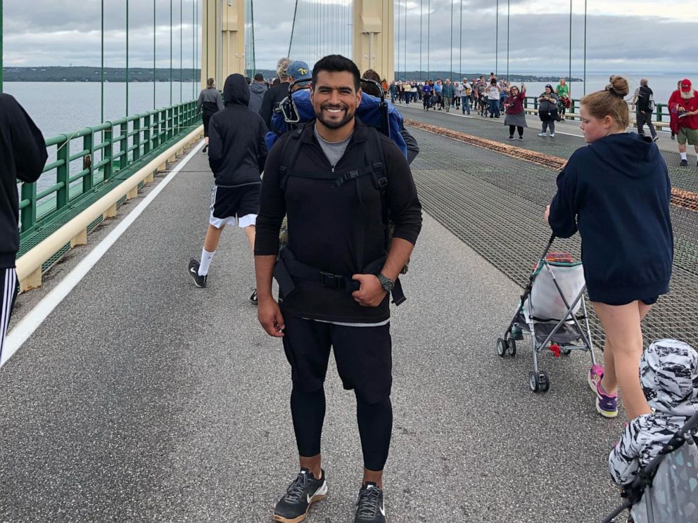 PHOTO: Travis Snyder walked 810 miles in 42 days to raise awareness for veteran suicide prevention.
