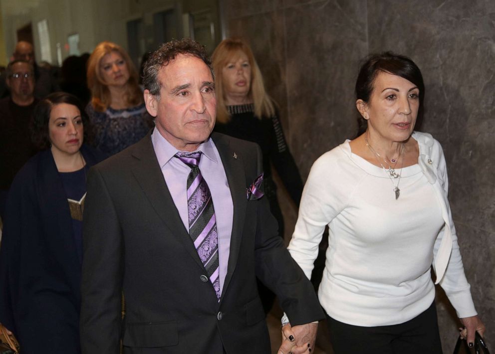 PHOTO: Phillip and Catherine Vetrano, parents of Karina Vetrano, arrive to court in New York, March 20, 2019. Chanel Lewis is accused of killing their daughter. 