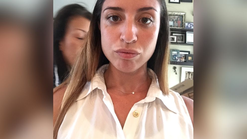 The last photo of Karina Vetrano at her home in Howard Beach, moments before her departure for a jog on August 2, 2016, with her mother in the background.