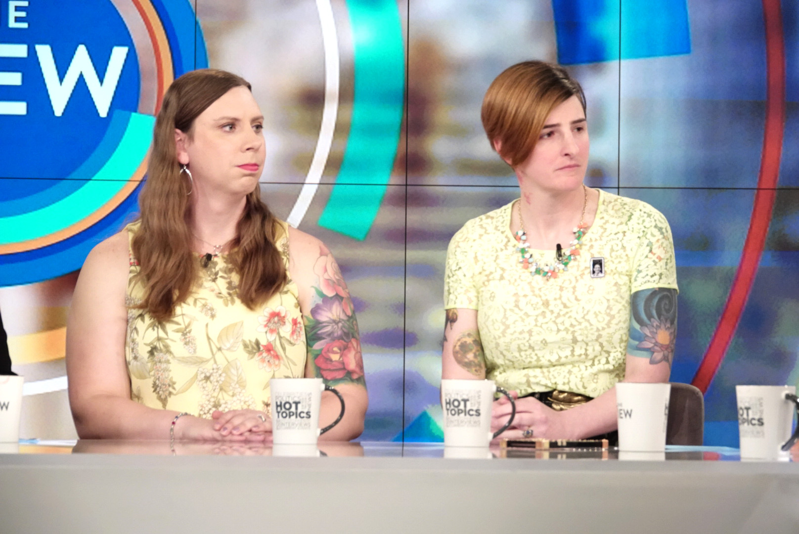 PHOTO: Sgt. Patricia King and Army Capt. Jennifer Peace talk about what's at stake for transgender troops with Trump's new policy at "The View" on Wednesday, April 10, 2019.
