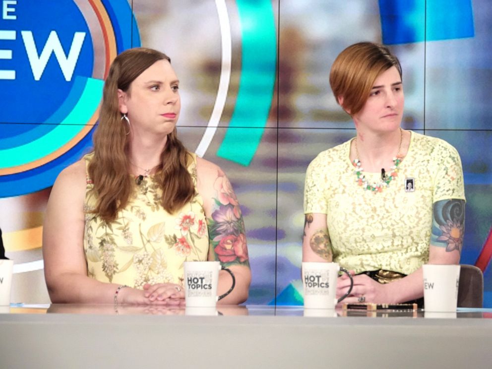 PHOTO: Sgt. Patricia King and Army Capt. Jennifer Peace talk about whats at stake for transgender troops with Trumps new policy at The View on Wednesday, April 10, 2019.