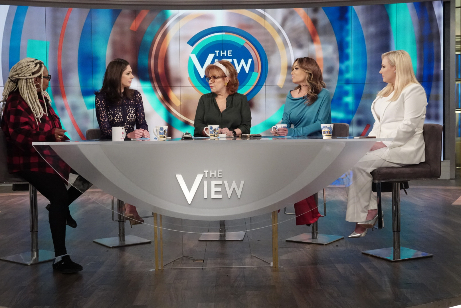 PHOTO: "The View" co-hosts Whoopi Goldberg, Abby Huntsman, Joy Behar, Sunny Hostin, and Meghan McCain discuss the day's hottest topics, Jan. 16, 2020.