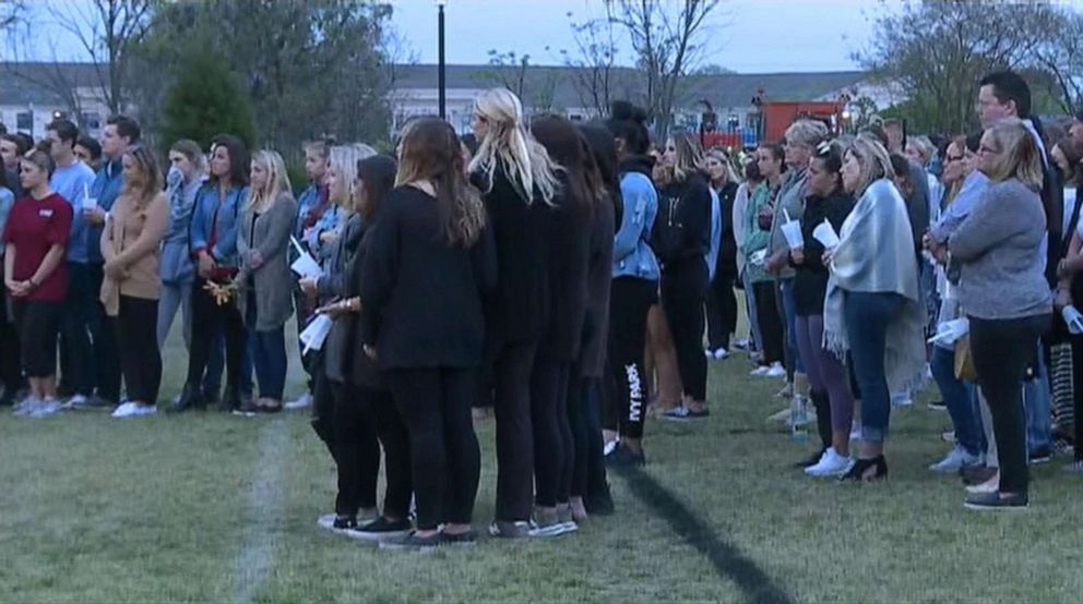 PHOTO: People gather for a candlelight vigil at the University of South Carolina for student Samantha Josephson, whose body was found on March 30, 2019.