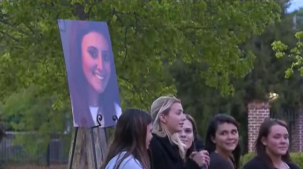 PHOTO: People gather for a candlelight vigil at the University of South Carolina for student Samantha Josephson, whose body was found on March 30, 2019.