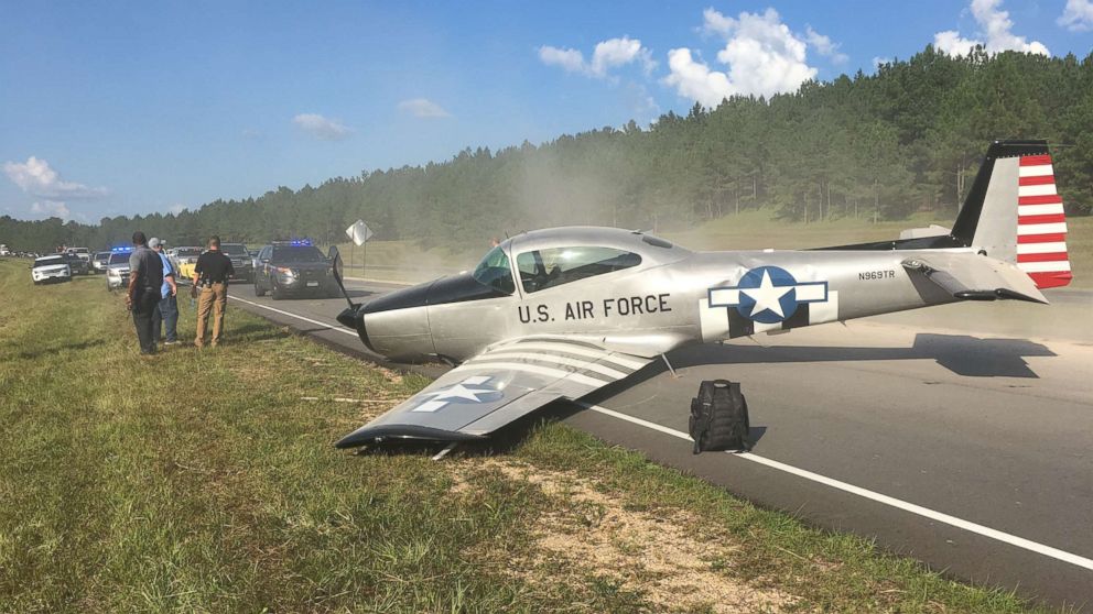 VIDEO: Vintage airplane makes emergency landing on Mississippi highway