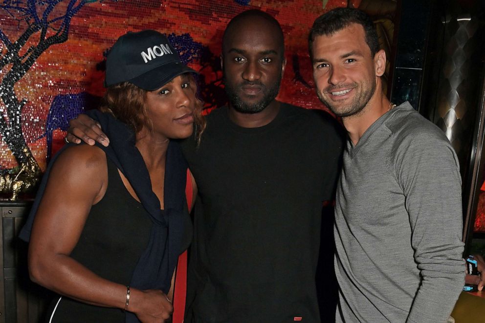 PHOTO: Serena Williams, Virgil Abloh and Grigor Dimitrov attend Virgil Abloh Live in The Nightclub event in London, June 27, 2019.