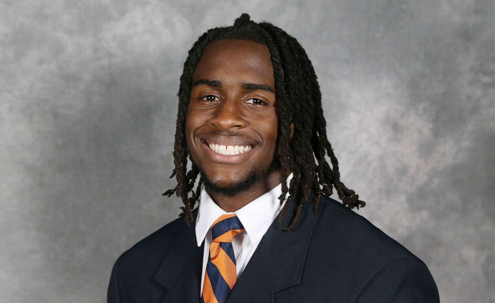 PHOTO: A handout picture shows college football player Devin Chandler who was killed in a shooting attack at the University of Virginia, in this undated handout.