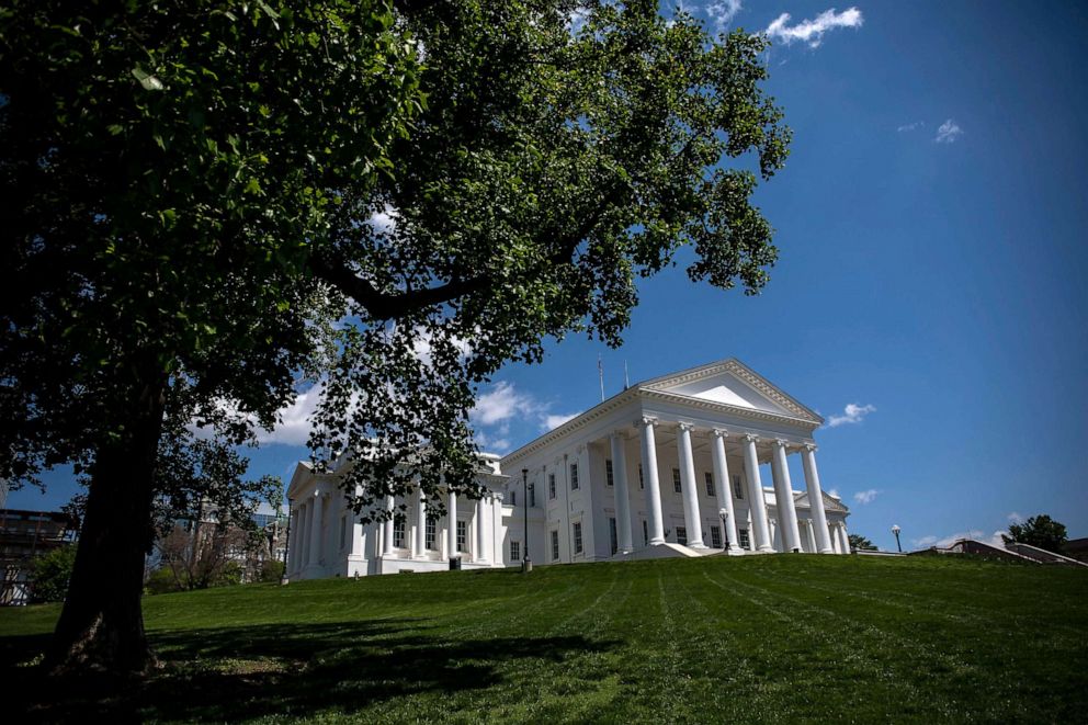 PHOTO: The Virginia State Capitol is pictured on April 16, 2020 in Richmond, Virginia.
