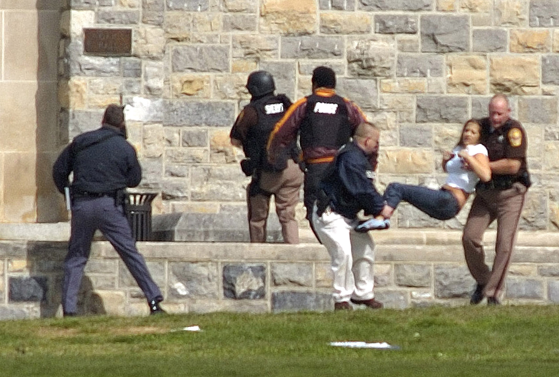 PHOTO: An injured person is carried out of Norris Hall at Virginia Tech in Blacksburg, Va., April 16, 2007. Seung-Hui Cho, a senior at the school, killed 32 people before killing himself.   