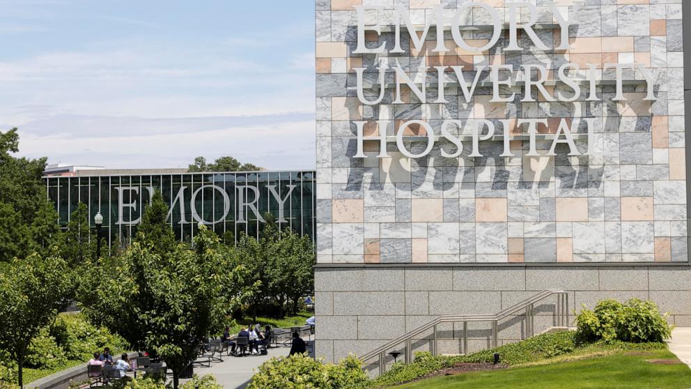 PHOTO: The exterior of Emory University Hospital, where two passengers from the cruise ship that had an hantavirus outbreak, are being monitored and treated, in Atlanta, Georgia, May 11, 2026.