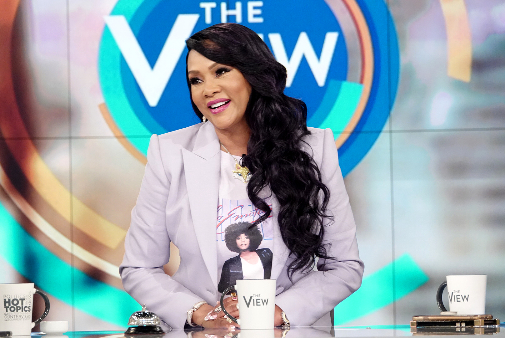 PHOTO: Vivica A. Fox appears on "The View" to discuss her dating life, 2020 election, and new Lifetime film series "Wrong," July 9, 2019.