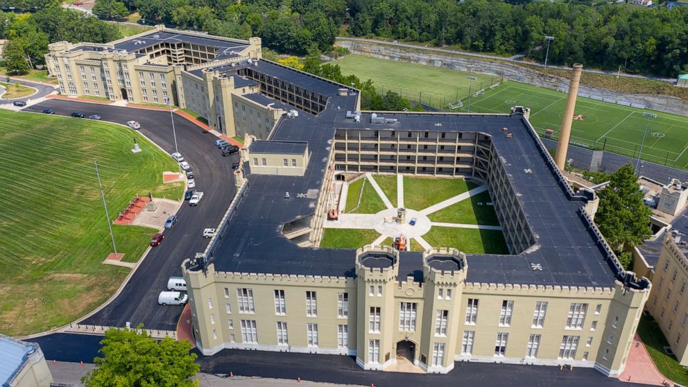 PHOTO: The barracks at Virginia Military Institute, July 15, 2020, in Lexington, Va.