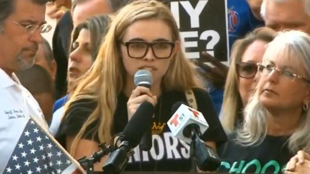 PHOTO: Teen survivors of the Florida high school shooting rallied a passionate crowd with calls for gun control in Fort Lauderdale on Saturday.