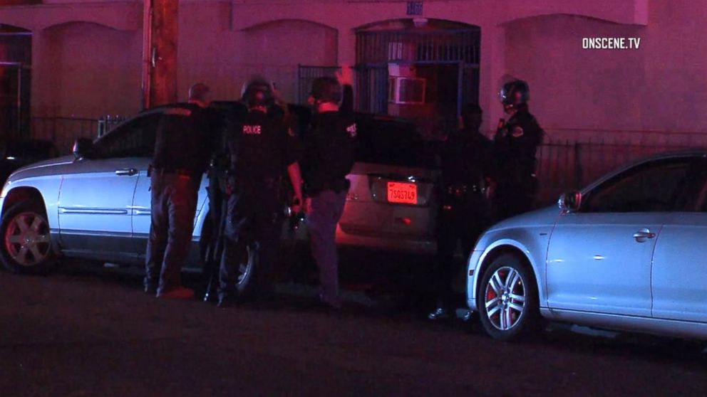 PHOTO: Video shows officers responding to scene where 2 officers were shot in Pomona, Calif., March 9, 2018.