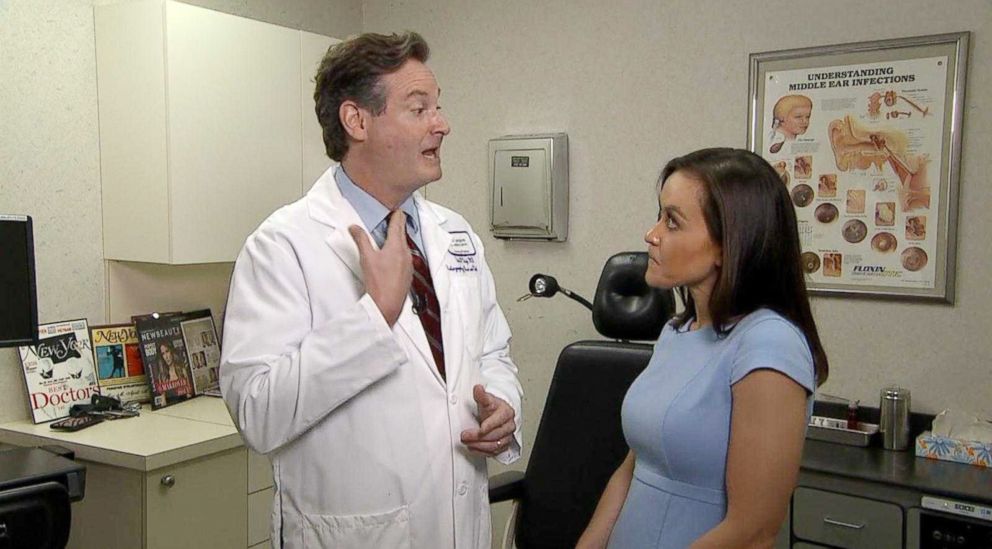 PHOTO: Dr. Erich Voigt discusses how he saw a lump on a woman's throat while watching HGTV and it turned out to be Thyroid cancer in an interview with ABC News' Eva Pilgrim.