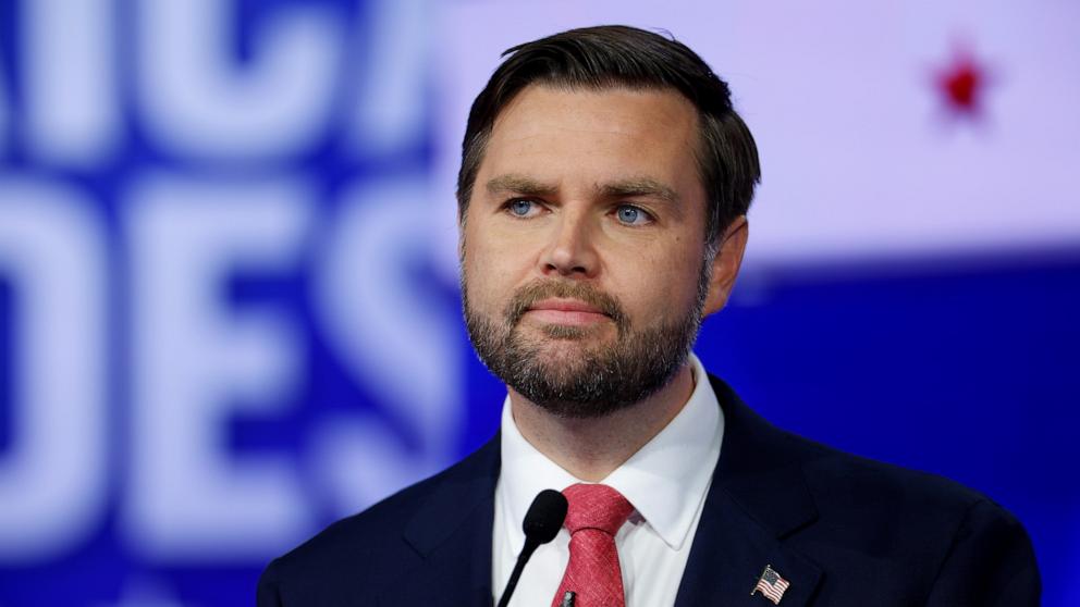PHOTO: Republican vice presidential candidate Sen. JD Vance participates in a debate, Oct. 1, 2024 in New York City.