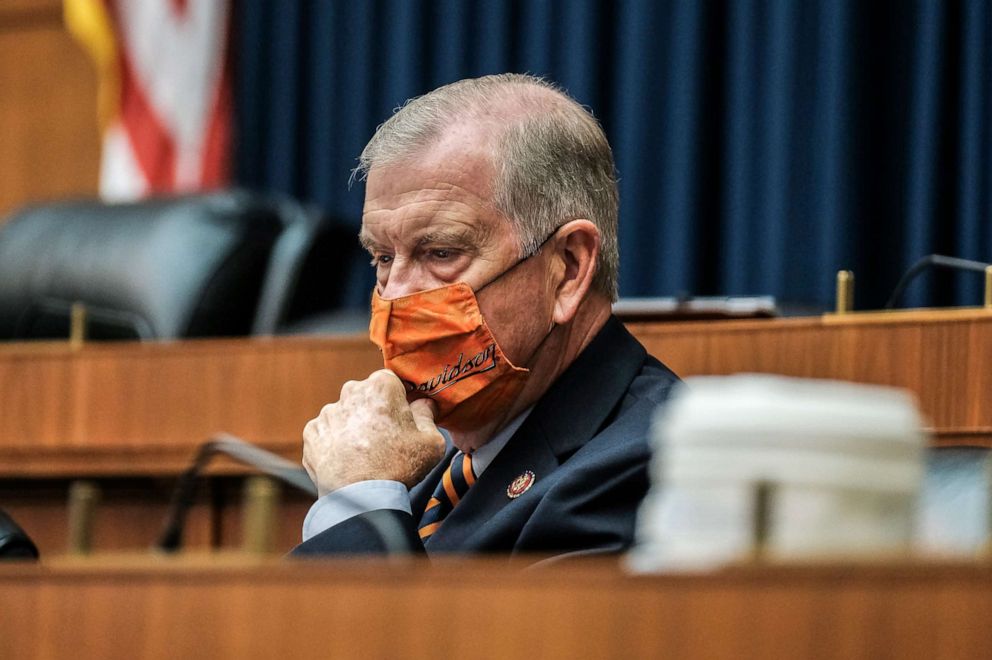 PHOTO: Rep. Tim Walberg listens at a hearing in the Rayburn Building, July 14, 2020 in Washington, D.C.