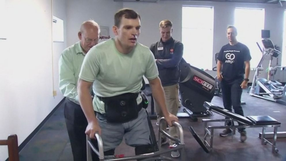 VIDEO: Bionic legs help paralyzed man walk again