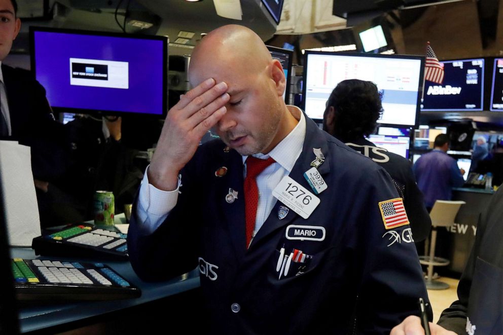 PHOTO: Specialist Mario Picone works on the floor of the New York Stock Exchange, Aug. 14, 2019.