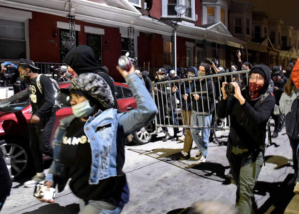 PHOTO: Protesters march on Oct. 27, 2020 over the death of Walter Wallace, a Black man who was killed by police in Philadelphia on Oct. 26, 2020.