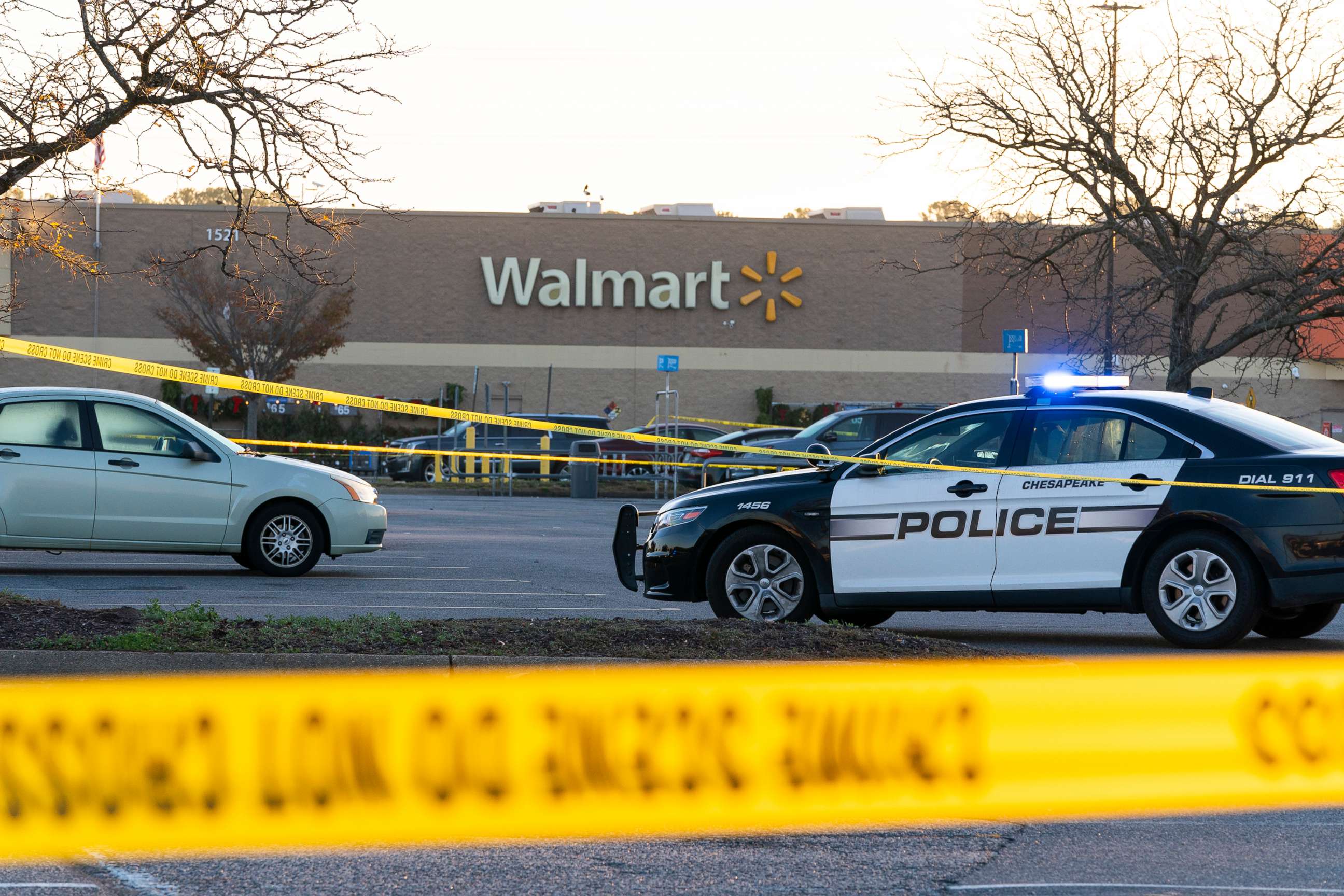 PHOTO: Law enforcement work the scene of a mass shooting at a Walmart, on Nov. 23, 2022, in Chesapeake, Va. The store was busy just before the shooting Tuesday night with people stocking up ahead of the Thanksgiving holiday.