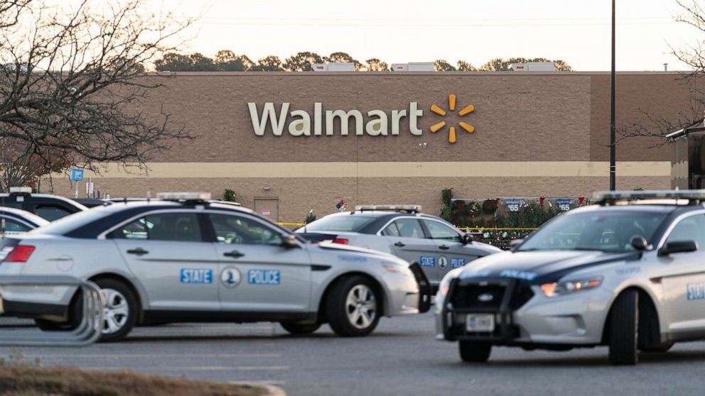 PHOTO: Law enforcement work the scene of a mass shooting at a Walmart, Wednesday, Nov. 23, 2022, in Chesapeake, Va.