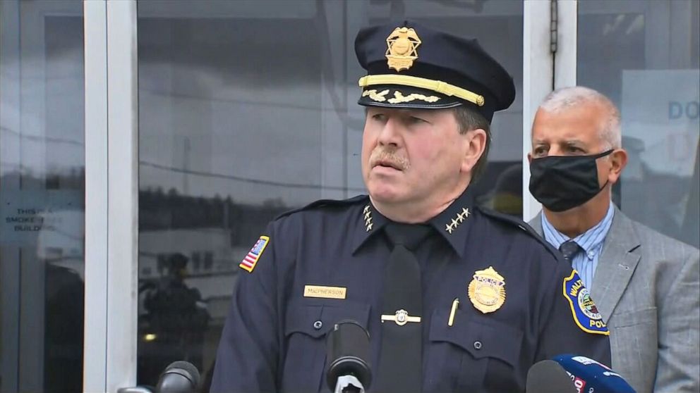 PHOTO: Waltham Police Chief Keith MacPherson discusses a string of unprovoked attacks that have occurred since Nov. 10. in the town at a press conference on Dec. 1, 2020. 