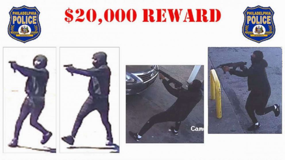 PHOTO: Philadelphia police released photos of two gunmen being sought in a brazen May 9, 2022 ambush shooting of a man at a gas station.
