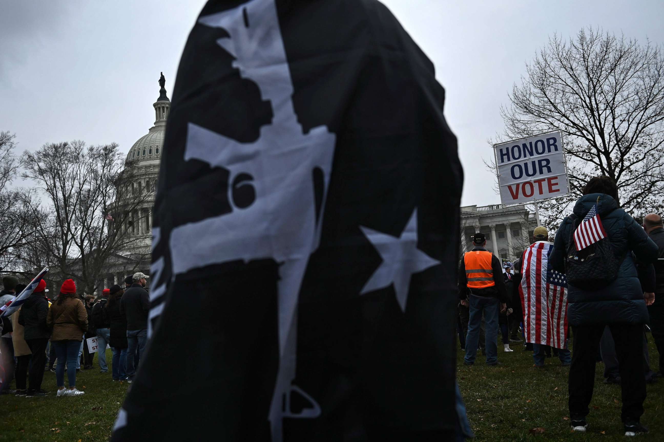 PHOTO: Supporters of President Donald Trump gather at the U.S. Capitol on Jan. 5, 2021, in Washington, D.C.