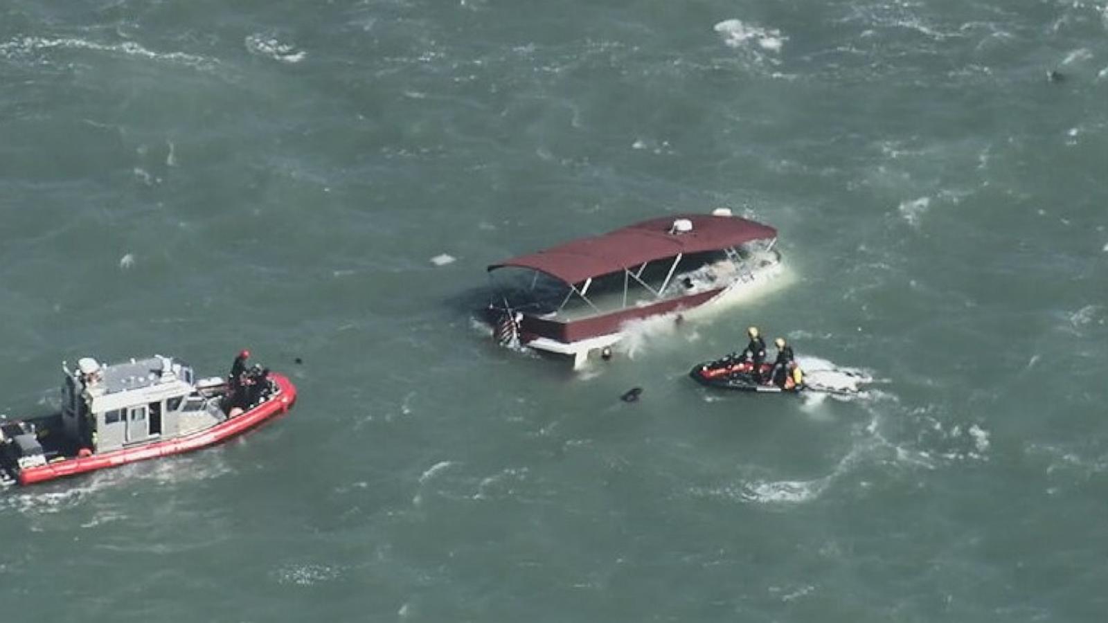 1 missing, 17 rescued after boat catches fire, sinks near Alcatraz Island