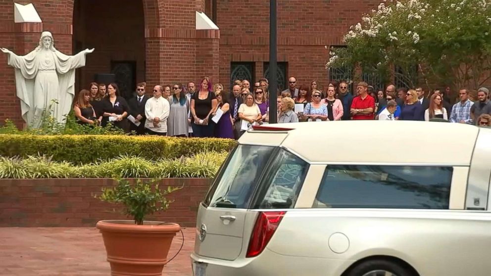 PHOTO: A funeral mass for Shanann Watts, daughters Bella and Celeste, and unborn son Nico was held at Sacred Heart Catholic Church in Pinehurst, N.C. 
