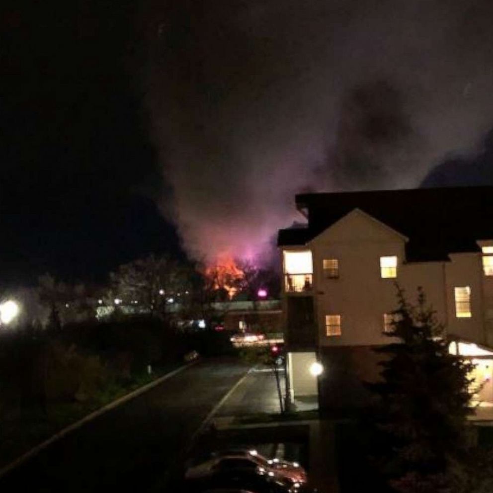 PHOTO: An explosion at a manufacturing plant in Waukegan, Ill., late Friday, May 3, 2019, injured at least four people.